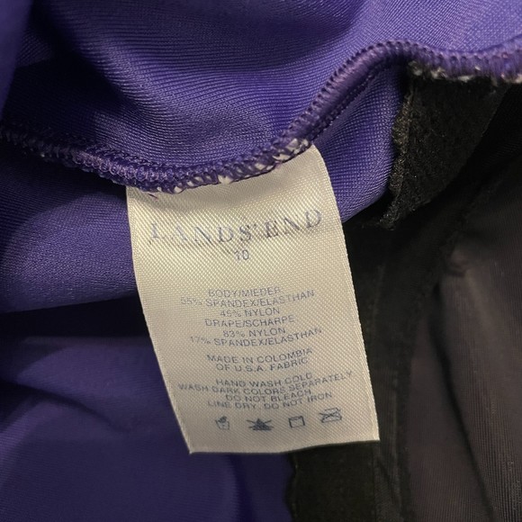 WOMENS LANDS' END PURPLE SURPLICE WRAP ONE PIECE SWIMSUIT DRESS SIZE 10 - Picture 8 of 8